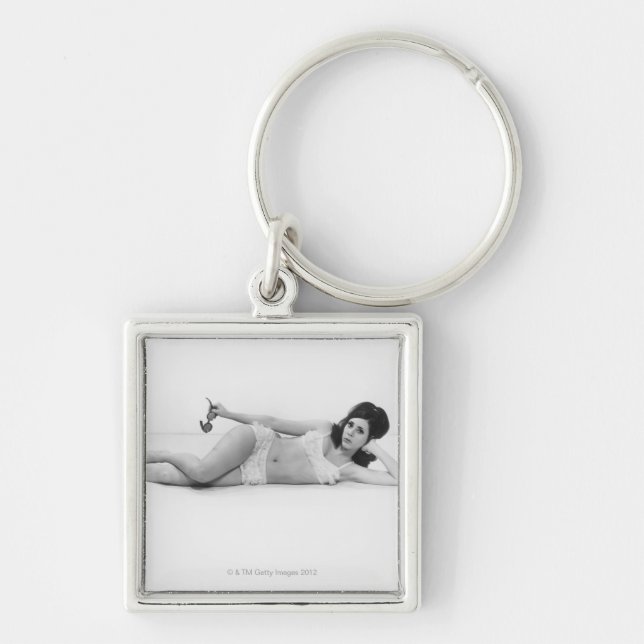 Woman in Swimwear Key Ring (Front)