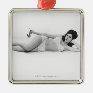 Woman in Swimwear Metal Tree Decoration