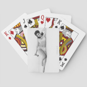 Woman in Swimwear Playing Cards