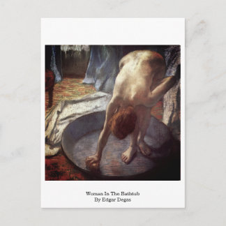 Woman In The Bathtub By Edgar Degas  Postcard