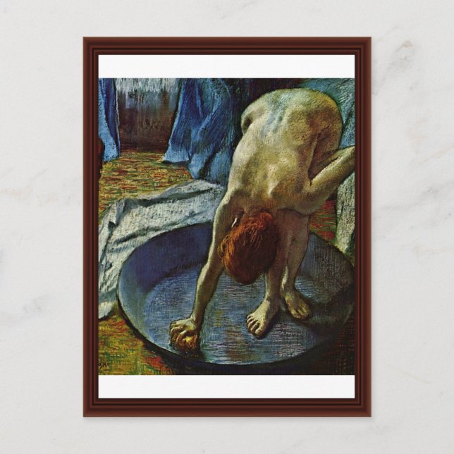 Woman In The Bathtub By Edgar Degas Postcard (Front)