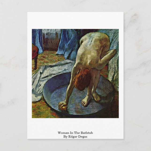 Woman In The Bathtub By Edgar Degas Postcard (Front)
