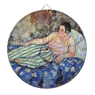Woman in the Blue Bedroom (by Suzanne Valadon) Dartboard