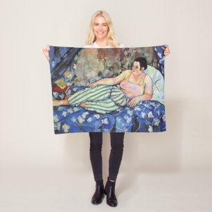Woman in the Blue Bedroom (by Suzanne Valadon) Fleece Blanket