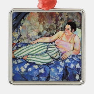 Woman in the Blue Bedroom (by Suzanne Valadon) Metal Tree Decoration