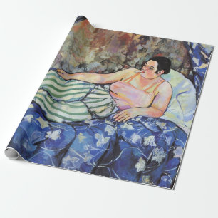 Woman in the Blue Bedroom (by Suzanne Valadon) Wrapping Paper