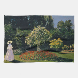Woman in the Garden - Claude Monet Tea Towel