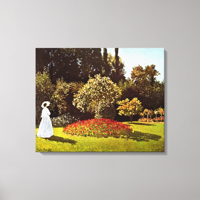 Woman in the Garden Monet Fine Art Canvas Print (Front)