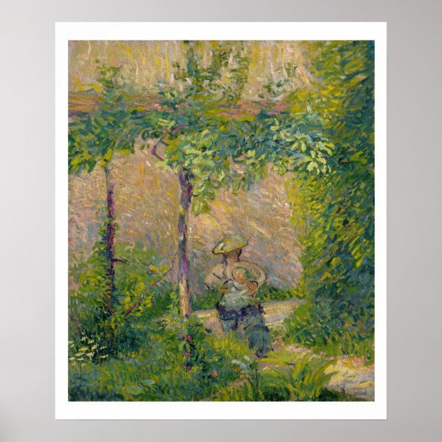 Woman in the Garden (oil on canvas) Poster (Front)