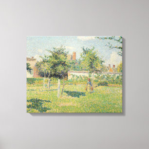 Woman in the Meadow at Eragny, Spring, 1887 Canvas Print