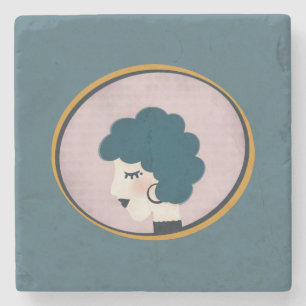 Woman in the Mirror Stone Coaster