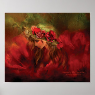 Woman In The Poppy Hat Art Poster/Print Poster