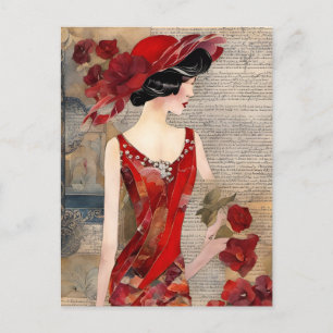 Woman in the Red Dress Postcard