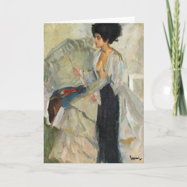 Woman in the Studio | Edward Cucuel Card (Front)