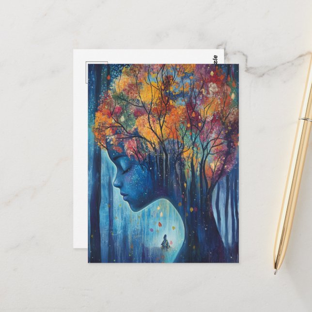 Woman in the Trees Postcard (Front/Back In Situ)