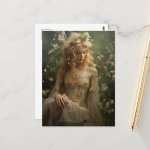 Woman in the Wildflowers Postcard