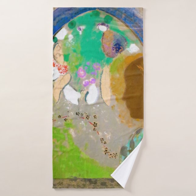 Woman in the Window, Redon Bath Towel (Bath Towel)