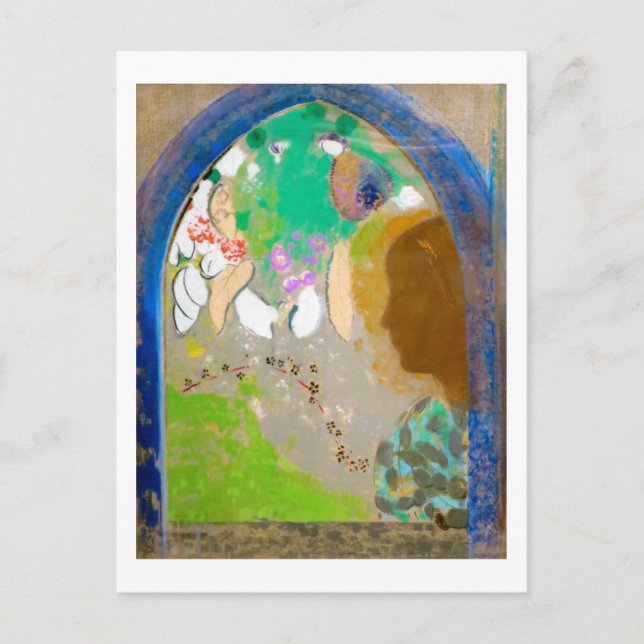 Woman in the Window, Redon Postcard (Front)