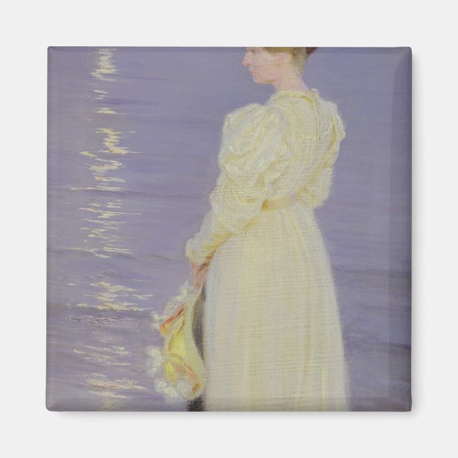 Woman in White on a Beach, 1893 Magnet (Front)