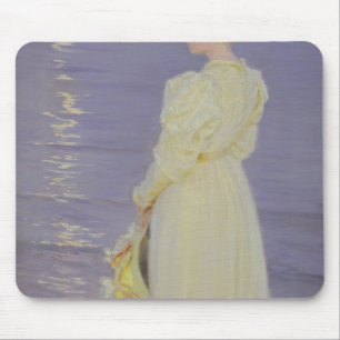 Woman in White on a Beach, 1893 Mouse Mat