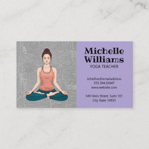 Woman in Yoga Meditation Health Business Card