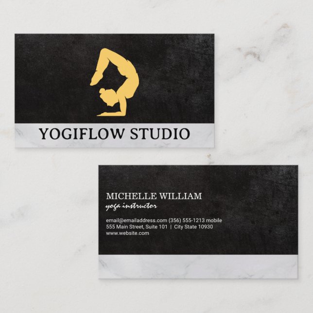 Woman in Yoga Pose Business Card (Front/Back)