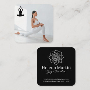 Woman in Yoga Pose Square Business Card