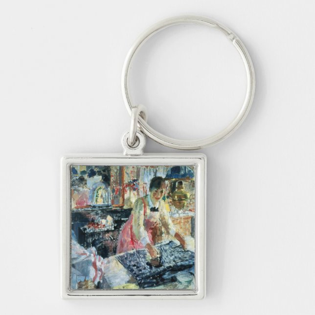 Woman Ironing, 1912 Key Ring (Front)