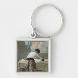 Woman Ironing Key Ring