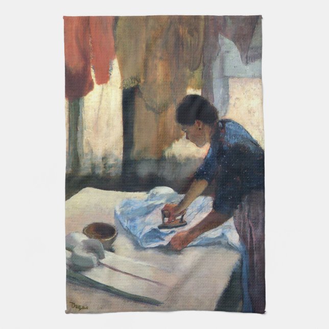 Woman Ironing  Tea Towel (Vertical)