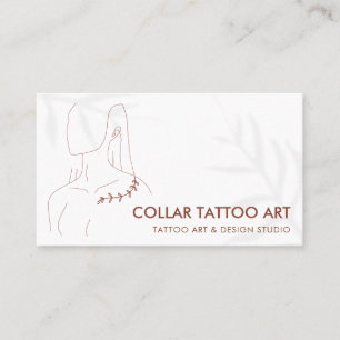 Woman Jewellery Store Plant Collar Bone Tattoo Business Card