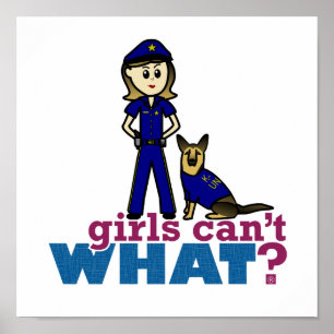 Woman K-9 Police Officer Poster
