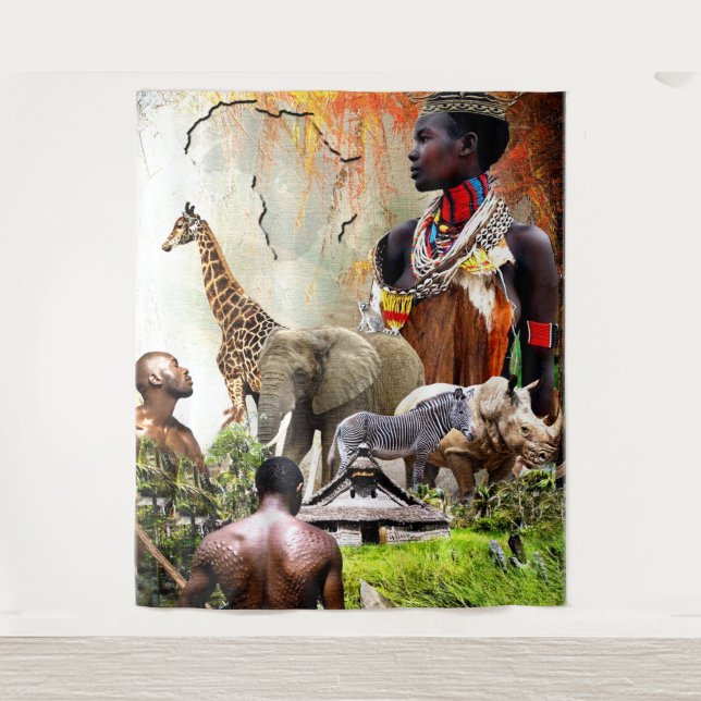 Woman King • Afrocentric Wall  Tapestry (Front)
