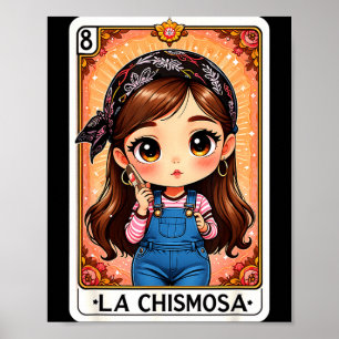 Woman la chismosa fiesta vintage card funny poster