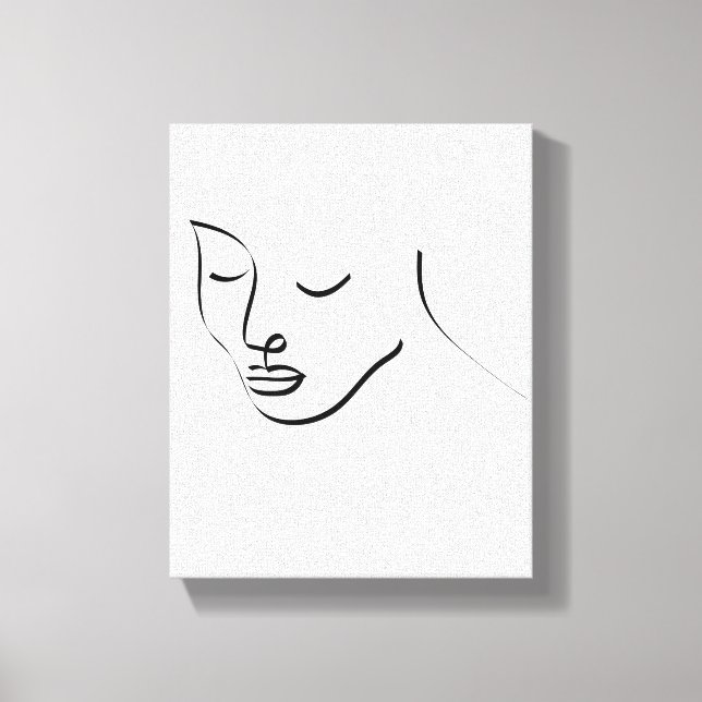 Woman Lady Face Fashion Model Art Canvas Print (Front)