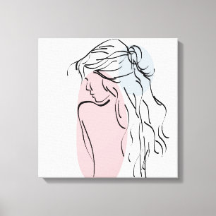 Woman Lady Girl-drawing Canvas Print