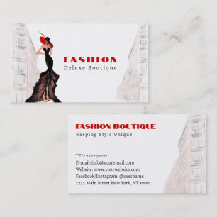 Woman Lady in the City Fashion Boutique Business Card