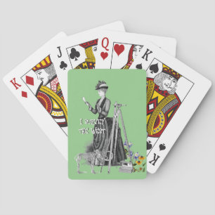 WOMAN LAND SURVEYOR WESTERN SURVEY VINTAGE   PLAYI PLAYING CARDS