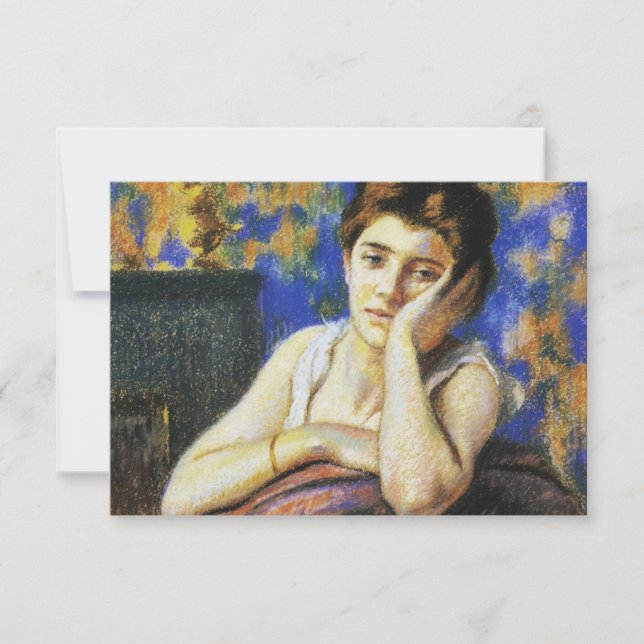 Woman Leaning on a Chair Card (Front)