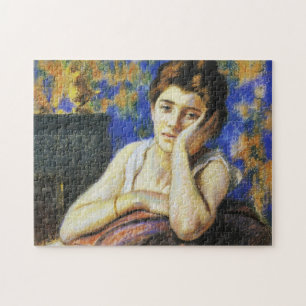 Woman Leaning on a Chair Jigsaw Puzzle