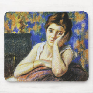 Woman Leaning on a Chair Mouse Mat
