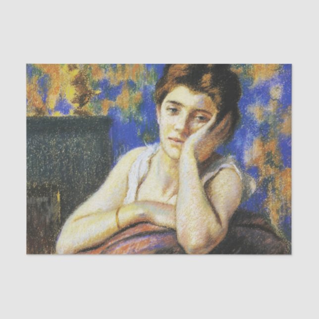 Woman Leaning on a Chair Tissue Paper (Front)