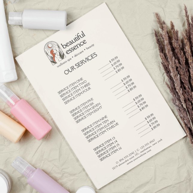 Woman Leaves Moon Arch SKINCARE Wellness Day Spa Flyer (Creator Uploaded)