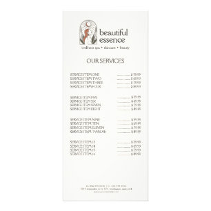 Woman Leaves Moon Arch SKINCARE Wellness Day Spa Rack Card