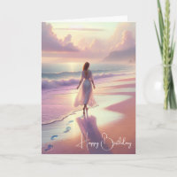 Woman Leaving Footprints On a Beach