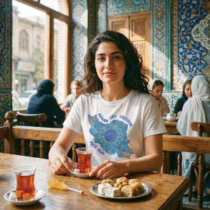 Woman Life Freedom Persian Minakari Blue T-Shirt