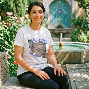 Woman Life Freedom Persian Rug Blue T-Shirt