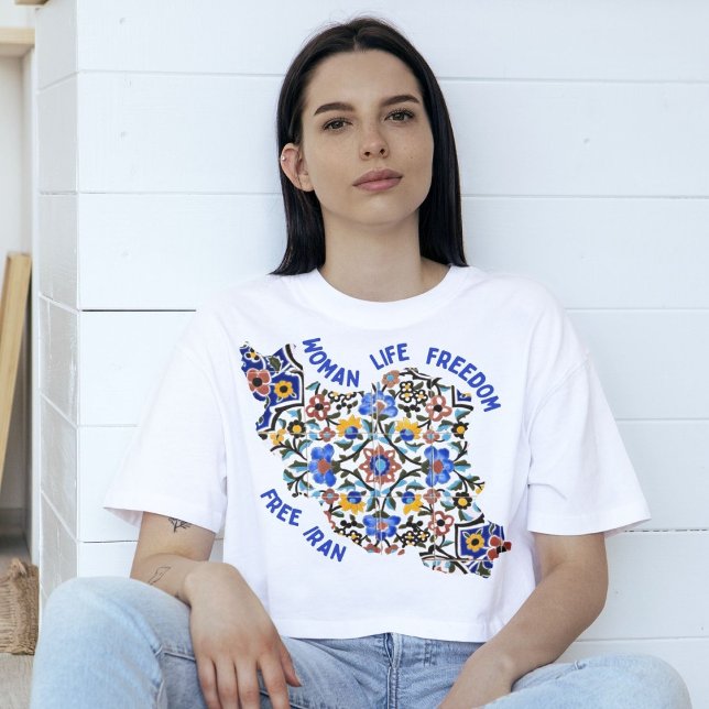 Woman Life Freedom | Persian Tiles Blue T-Shirt (Woman Life Freedom | Persian Tiles Blue T-Shirt)