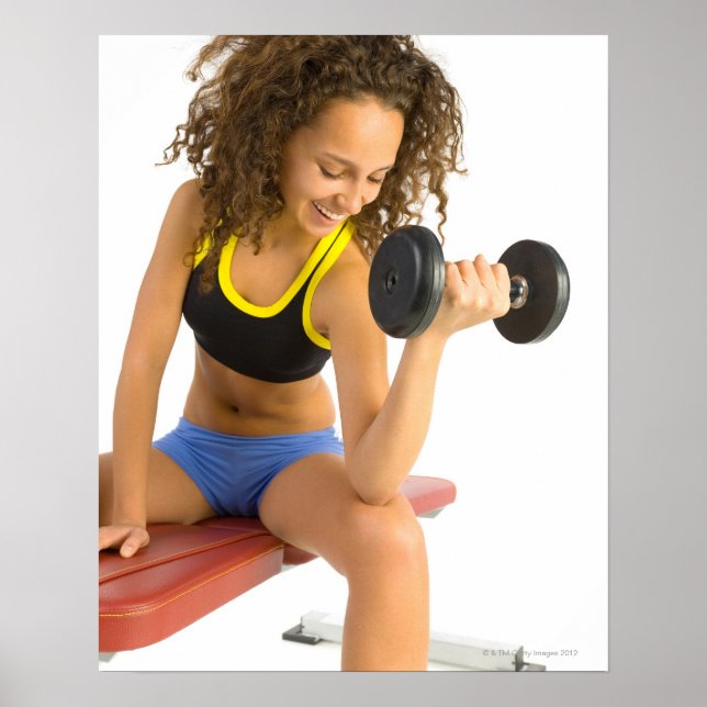 Woman lifting weights poster (Front)