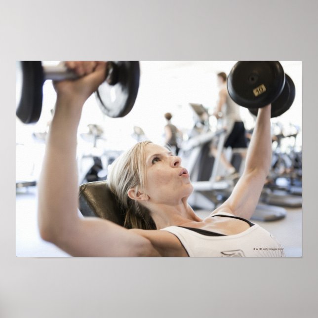 Woman Lifting Weights Poster (Front)